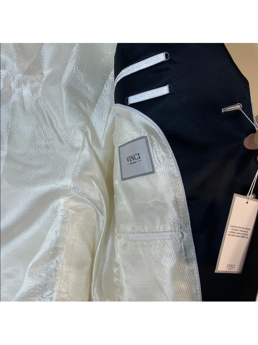VINCI Colorblock Jacquard Tuxedo Jacket. Men's Large. NWT.